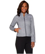 LIZ CLAIBORNE New York Herringbone Zip Front Jacket Navy Regular Size 10 - $13.02 CAD