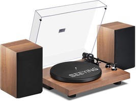 SeeYing Vinyl Bluetooth Turntable with 36 Watt Stereo Bookshelf Speaker... - £155.07 GBP