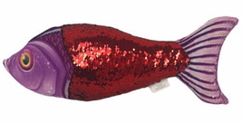 Sequins Fish 18” Plush Red Black Purple Reversible - £12.76 GBP