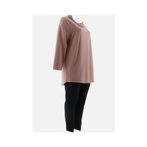 Carole Hochman Terry Cowl Neck Tunic &amp; Legging Set (Mauve Heather, S) A3... - £14.57 GBP