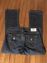 True Religion Becky Dark Wash Boot Cut Low Rise Jeans 28 Waist 27 Inseam - $38.80