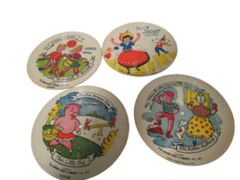 Set Of 4 Picture Records Guild Of America Discs Lucy Locket And More 6.5&quot; Diam - £15.81 GBP