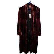 Johnny Was Belle Velvet Kimono Coat Duster Women Size XS Silk Blend Burgundy Boh - £159.43 GBP