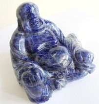LAPIS LAZULI BUDDHA Sculpture statue Original Asian paperweight carved m... - $109.00