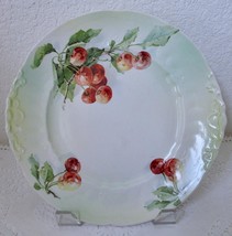 Antique Sevres Cherries Cherry Plate 10&quot; Green Red White Hand Painted ? - £22.37 GBP