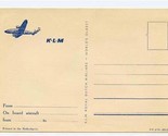 KLM Royal Dutch Airlines On Board Postcard 1940&#39;s - £21.72 GBP