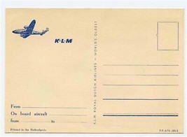 KLM Royal Dutch Airlines On Board Postcard 1940&#39;s - £21.77 GBP