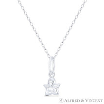 Winged Cherub Guardian Angel .925 Sterling Silver 17x9mm Baby Baptismal ... - €10,22 EUR+