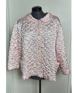 Vintage 1960s Barbizon Pink Quilted Satin Bed Jacket XL Puff Sleeve Loun... - $336.45 MXN