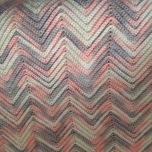 Crochet Afghan Throw Blanket Chevron 57x42” Brown Orange Yellow Heavyweight - £14.74 GBP