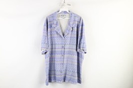 Vintage 90s Streetwear Womens 3X Faded Silk Southwestern Hawaiian Button Shirt - £34.91 GBP