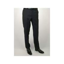 Mens MANTONI Flat Front Pants 100% Wool Super 140's Classic Fit 46306-3 Charcoal image 9
