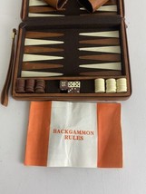Skor-Mor Backgammon Set - Vintage Travel Case Zipper Closure Handle 1970s - $34.66