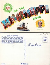Great River Road Mississippi River Mark Twain Historical Sites Vintage Postcard - £7.38 GBP