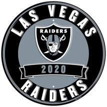 Las Vegas Raiders 12&quot; Round Metal Sign - NFL - £15.49 GBP