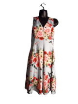 Jessica Simpson V Neck Floral Sleeveless Fit &amp; Flare Spring Summer Dress Size 12 - £13.52 GBP