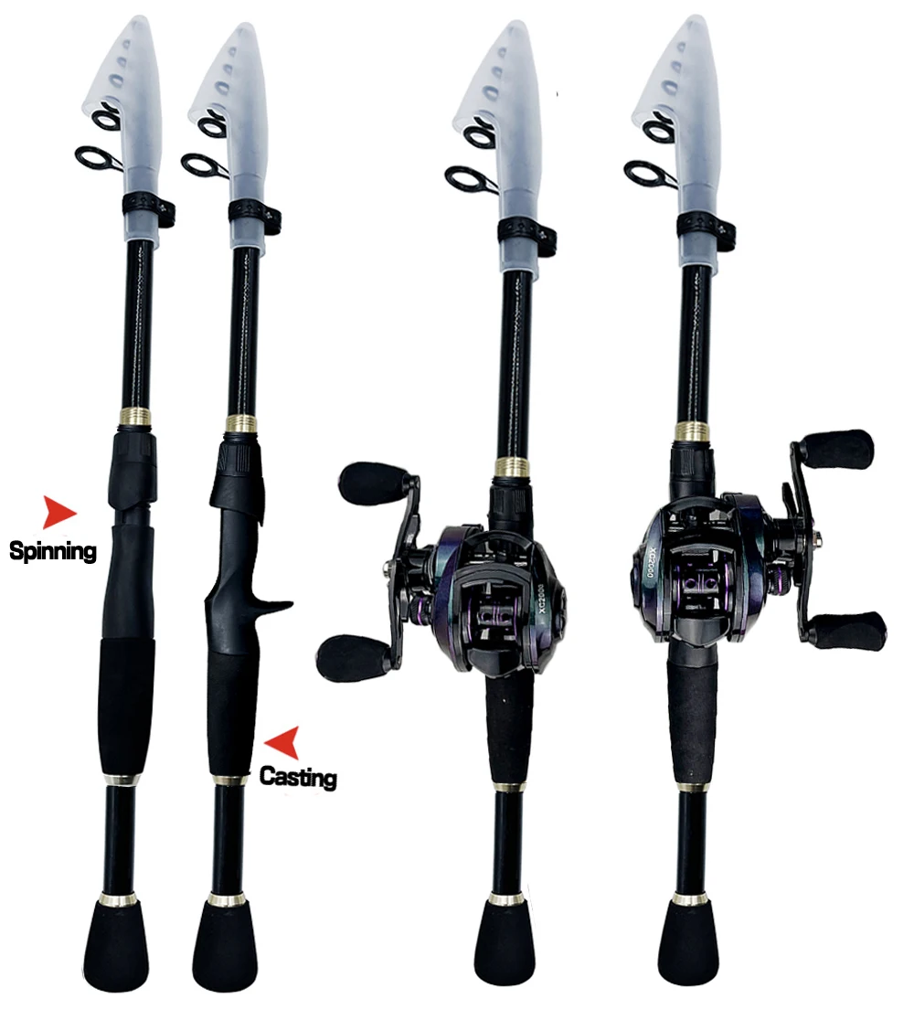 Sporting 1.6m- 2.4m Fishing Rod and Reel Combo Set Saltwater  Portable  Fishing  - £60.55 GBP