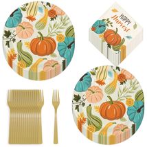 Fall Party Supplies - Hello Fall Vintage Pumpkin Harvest Oval Paper Dinner Plate - £13.40 GBP+