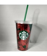 Starbucks Christmas Holiday 2020 Cold Cup Tumbler Poinsettias 16 Oz with... - $13.30 CAD