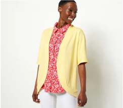 Isaac Mizrahi Live! Essential Open Front Cardigan (Buttercup, Size XS) A... - £16.18 GBP