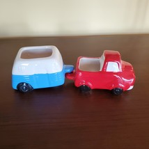 Red Truck Planter, Vehicle Plant Pot, Van Life, Boys Room, 5" ceramic pickup image 3