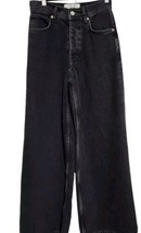 We the Free 24 Landry High Rise Wide Leg Black Button Fly Cropped Jean  - £34.79 GBP
