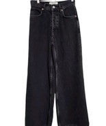 We the Free 24 Landry High Rise Wide Leg Black Button Fly Cropped Jean  - £34.99 GBP