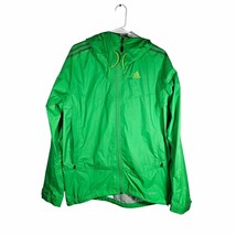 Adidas Unisex Climaproof Jacket Coat Hooded Lime Green Yellow Logo Size M - $44.26