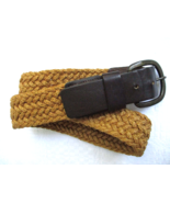 Harness Leather Braided Tan Rope Waist Belt Womens Size 34 Brass Plated ... - £26.04 GBP