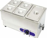 5-Pan Stainless Steel Food Warmer 110V Commercial Bain Marie Buffet Stea... - $205.00