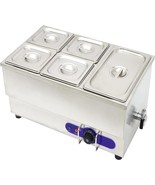 5-Pan Stainless Steel Food Warmer 110V Commercial Bain Marie Buffet Steam Table  - £161.04 GBP