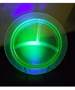 MacBeth Evans Dogwood Green Pattern 1930s Era Uranium Glass Grill Plate ... - €29,57 EUR