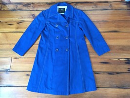 Vtg London Fog Maincoats Button Up Double Breasted Blue Peacoat Trench M... - $59.99