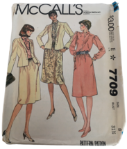 McCalls Sewing Pattern 7709 Jacket Blouse Tie Skirt Outfit Vintage 1980s Uncut 8 - £7.16 GBP