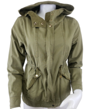 Anthropologie Anorak Jacket Womens S Olive Drab Love Tree Hooded 100% Cotton - £19.85 GBP