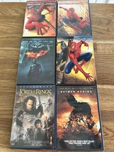 6 DVDs Batman Spiderman, Lord of the Rings: 6-Movie Lot - $18.00