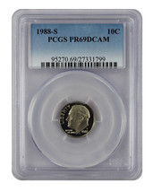 1988-S  Roosevelt Dime PR69DCAM PCGS  20130230 - £11.19 GBP