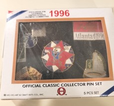 OLYMPICS, 1996, ATLANTA, OFFICIAL CLASSIC COLLECTOR PIN SET, 5 Pcs, NEW - $56.06 MXN