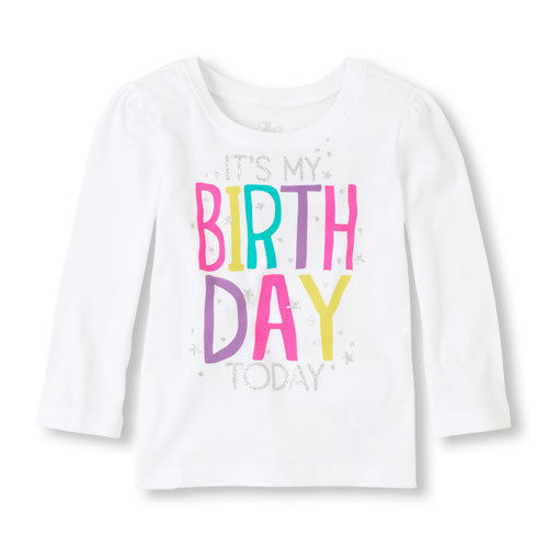 Children's Place Toddler Girls TShirt Size 3T NWT It's My Birthday Today NWT - $13.99