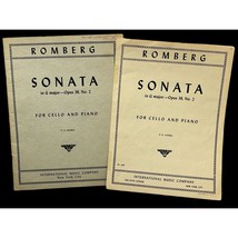 Romberg Sonata in G Major Opus 38 No 2 Cello and Piano Sheet Music Vintage  - £11.77 GBP