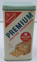 Vintage Nabisco Premium Saltine Crackers Tin With Lid No Barcode Made in... - $45.63