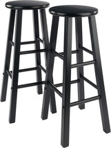 Modern 29-Inch Bar Stools Set - Polished Black Finish &amp; Comfortable Design - $1,787.78 MXN