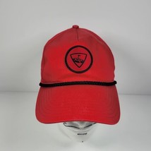 Callaway TopGolf Adjustable Cap Trucker Hat Red Black Circular Patch Badge - $14.96