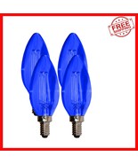 4-Pack E12 5W LED Blue Light Bulbs - 60W Incandescent Equivalent,  Approved - $604.61 MXN