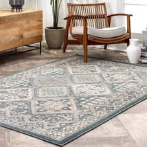 Nuloom 7X9 Becca Traditional Tiled Area Rug, Blue, Faded Transitional, Entryway - $63.93