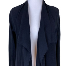 INC International Concepts Rib Cozy Open Front Cardigan Sweater XS Black... - £19.45 GBP