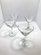 Vintage Art Deco Libbey Zig Zag Bent Z Stem Clear Glass Martini Glasses ... - $24.74
