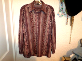 Adelaar Striped Floral Print Knit Tunic Top Sz 12 - £15.77 GBP