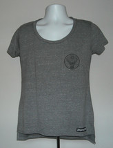 NEW WOMENS JAGERMEISTER POCKET T SHIRT SMALL GRAY STAG LOGO - $23.71