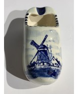 Vintage Delft Ceramic Clog Shoe Ashtray Holland Blue Hand Painted Tobacc... - £6.05 GBP